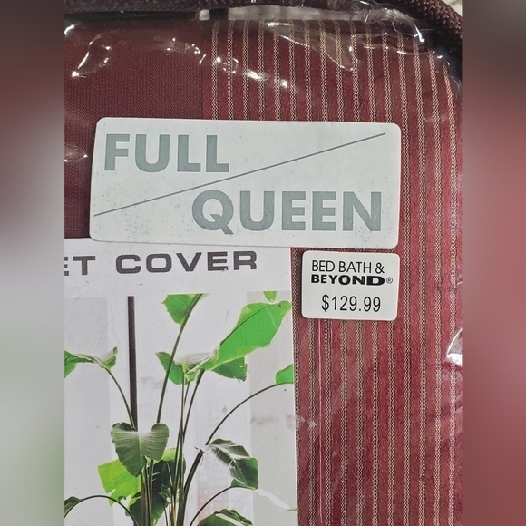 Biltmore 60% Silk 100% COTTON stripes Burgundy Duvet Cover Only Full/Queen Size. - Picture 5 of 10
